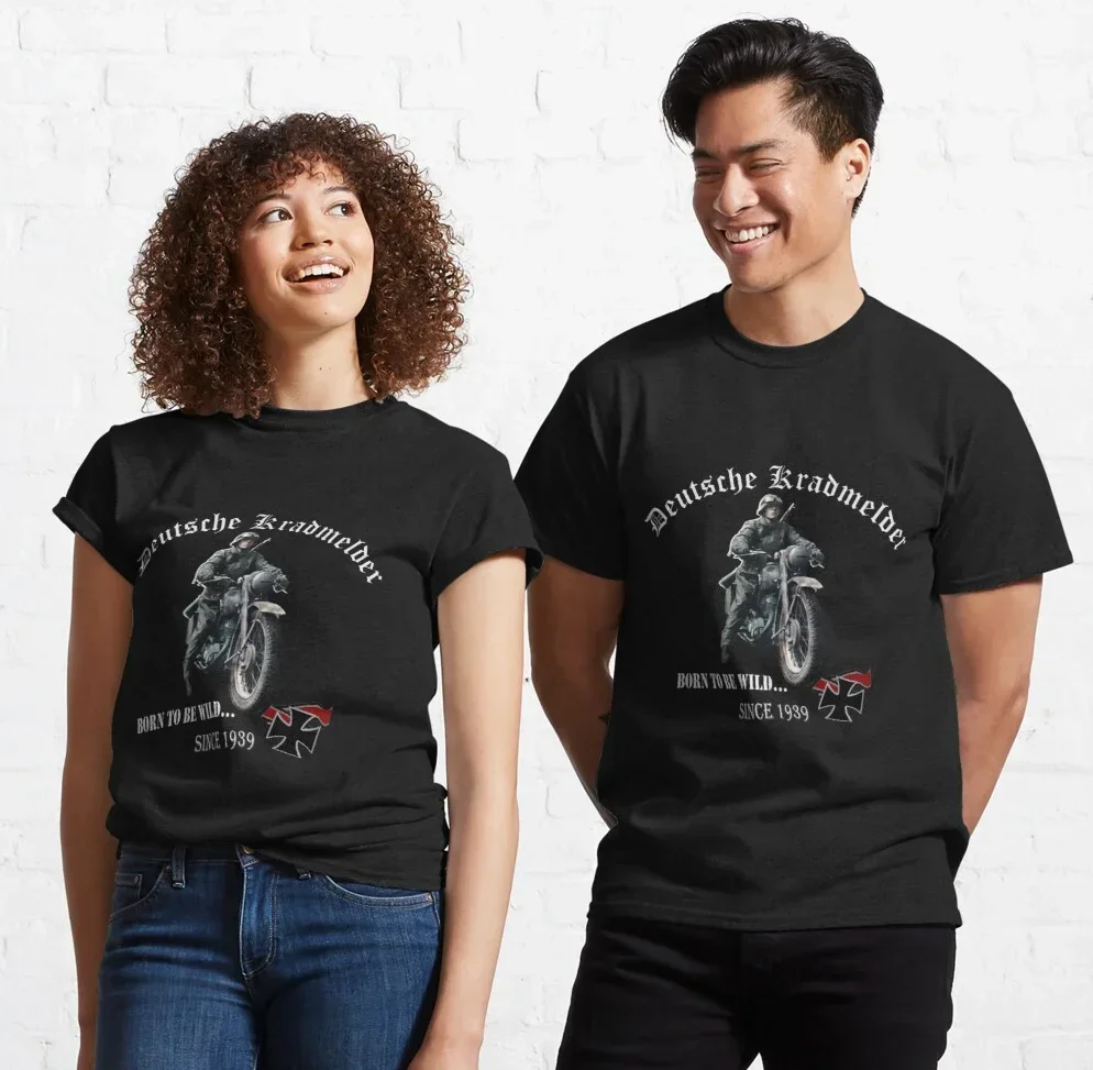 Deutscher Kradmelder / Wehr-macht Dispatch Rider-Biker T Shirt. Short Sleeve 100% Cotton Casual T-shirts Loose Top Size S-3XL