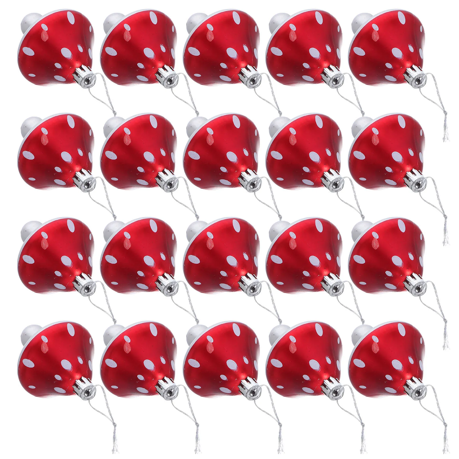 

20Pcs Christmas Mushroom Ornaments Cute Plastic Hanging Pendants Xmas Tree Decorations Festival Holiday Decor Mushroom Ornaments