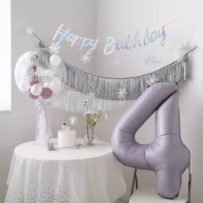 1PC Dream Purple Age Balloon Happy Birthday Party Balloons Number 1 2 3 4 5 6 Kids Anniversary Photoprop 500 Days Baby Shower