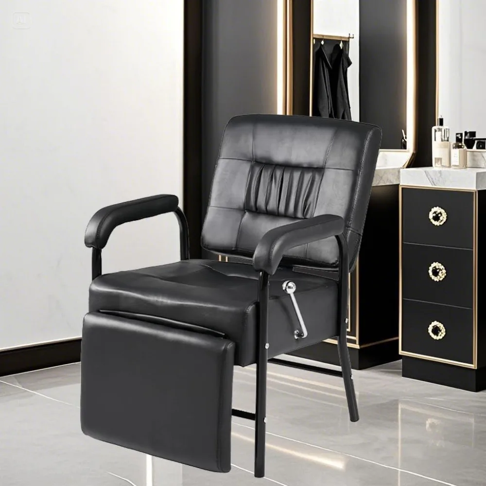 كرسي صالون فاخر للاستلقاء مع مسند للقدمين لمصففي الشعر والحلاقين، مثالي للصالونات والمنتجعات الصحية #2