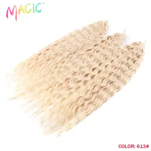 Magic Ariel Curl Hair Water Wave Twist Crochet Hair Synthetic Braid Hair Ombre Blonde 22 Inch Deep Wave Braiding Hair Extension - Image 24
