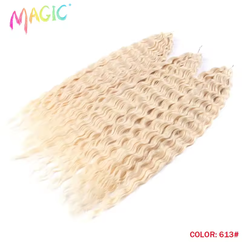 Magic Ariel Curl Hair Water Wave Twist Crochet Hair Synthetic Braid Hair Ombre Blonde 22 Inch Deep Wave Braiding Hair Extension - Image 24
