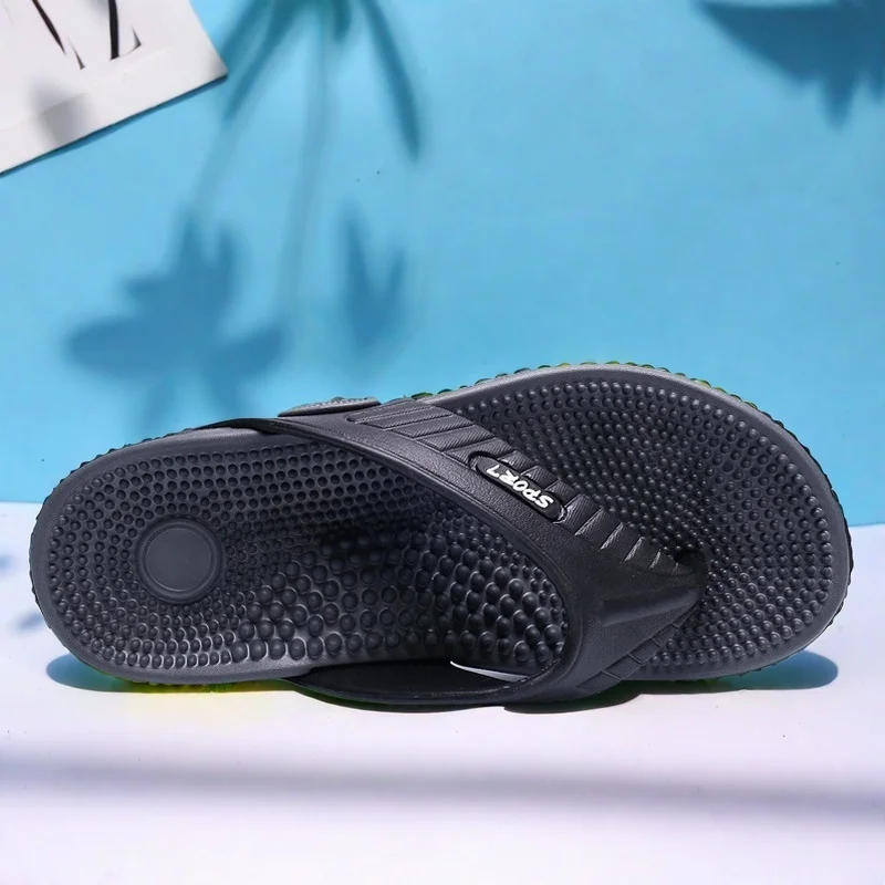Men‘s Flip Flops Summer Non-Slip Thong Sandals Lightweight Comfortable EVA Foam Arch Support Indoor Outdoor Home Slippers Beach Pool Gym Travel Walking Durable Quick Dry Cushion Footbed Casual Minimalist view 5