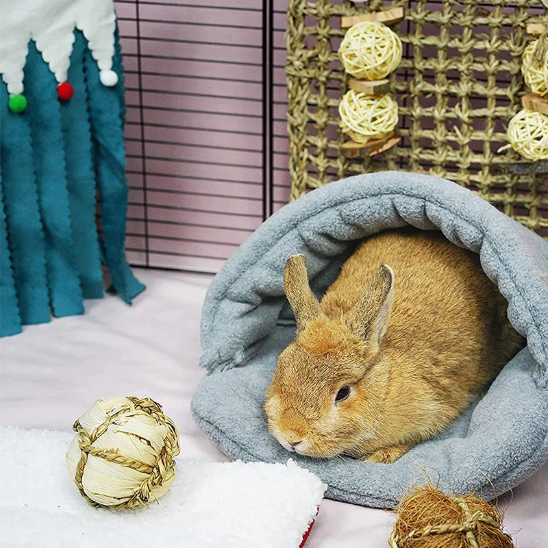 Meerschweinchen-Warmbett, Kaninchenhaus, Hamster-Schlafsack, Kleintier-Zubehör, Höhlennest, Weiche Fleece-Hausschuhe, Bett für Meerschweinchen, Meerschweinchen-Accessoires – Detail 6