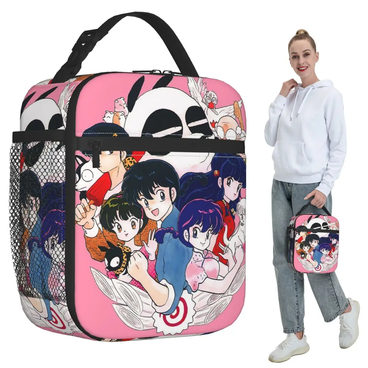 P Chan Ranma Anime Insulated Lunch Bag for Women Office Cooler Thermal Food Box Tote Leakproof Lunch Boxes Container