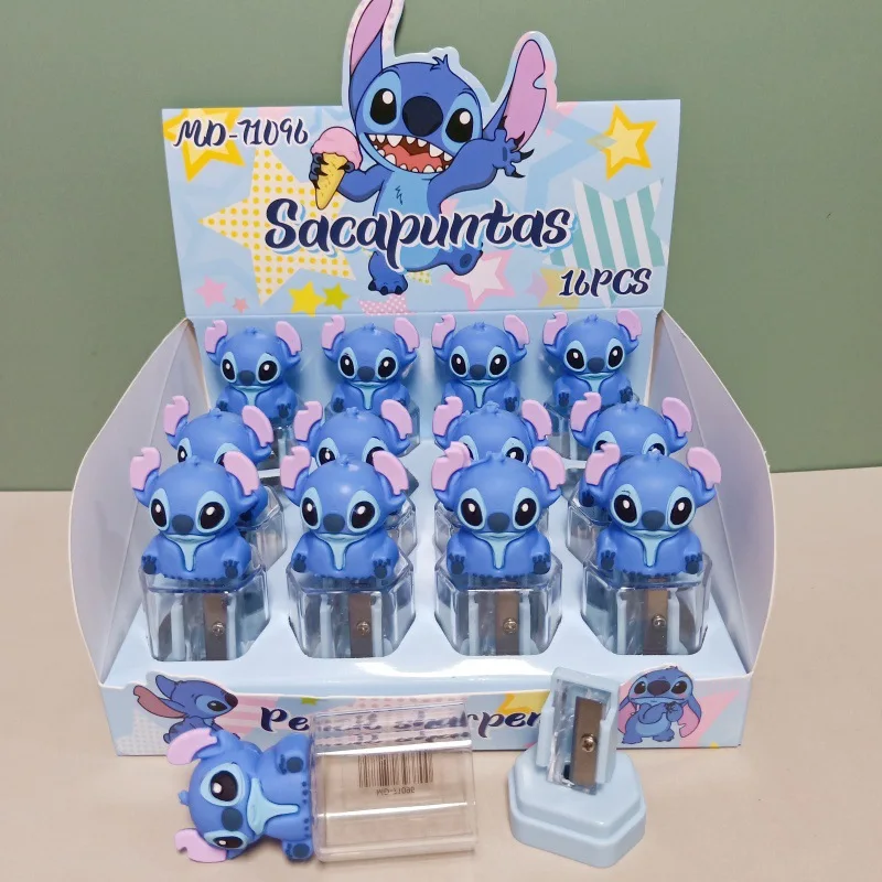 Disney Stitch Pencil Sharpeners, Cartoon Sharpener, Student School Supplies, presentes do dia das crianças, 1Pc