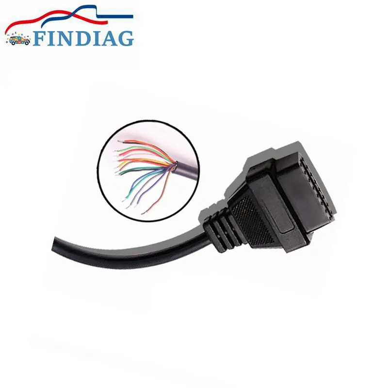 

10PCS OBD2 Interface Connector OBD II Car Diagnostic Female Converter 16Pin Female Extension Opening Cable OBD2 Male Cable OBD