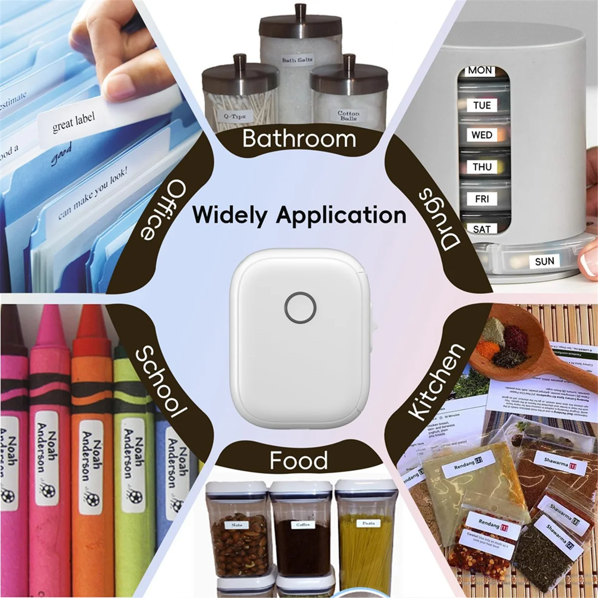 

P12 Label Maker Мини Bluetooth-принтер этикеток Портативная термопринтер для хранения штрих-кодов для офиса и дома