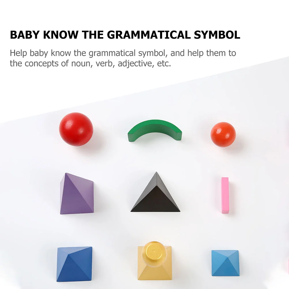 Three-dimensional Symbol Teaching Aids Cognitive Plaything Toddler Toy Jigsaw Syntax Learning Grammar Wooden Baby