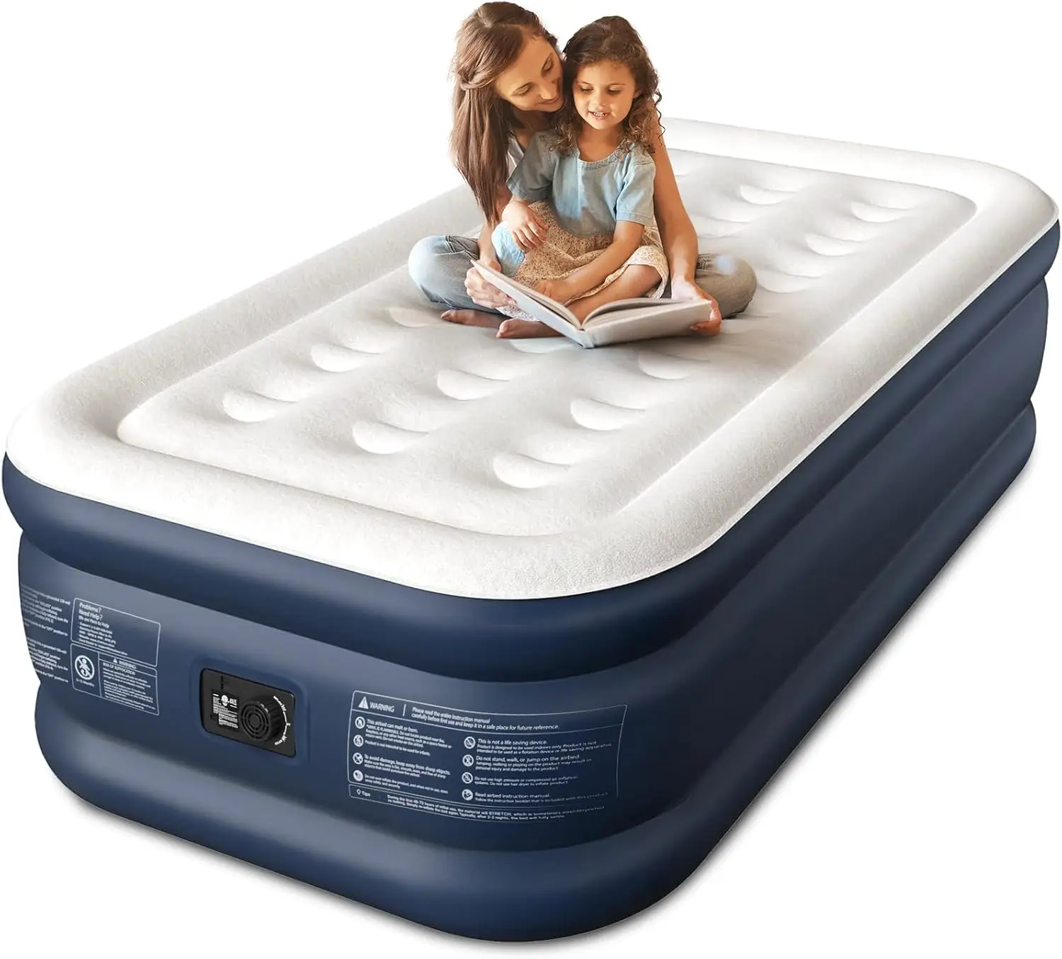 

Twin XL Air Mattress with Built-in Pump, 18" Raised Comfort, 80" Length, Leak-Proof Test, Supports 500 lbs for Home and Camping
