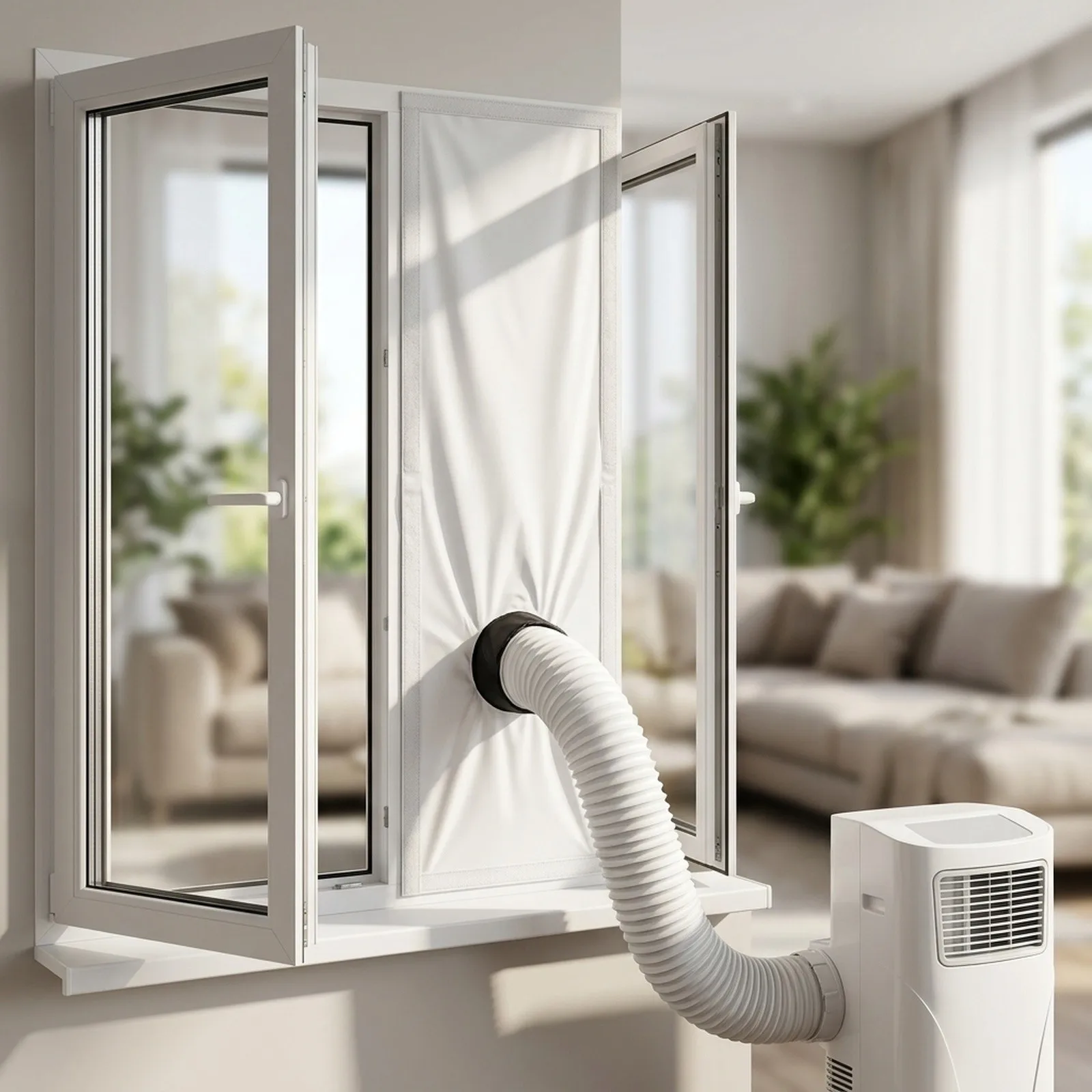 For Portable AC Window Seal for Mobile Air Conditioners and Dehumidifiers Works with Push-Out Casement and Bottom-Hung