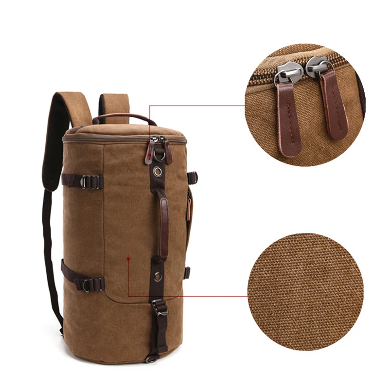 Travel Duffle Canvas Backpack Rucksack Women Sports Tactical Gym Fitness Business Luggage Handbag Outdoor Shoulder Bag for Man