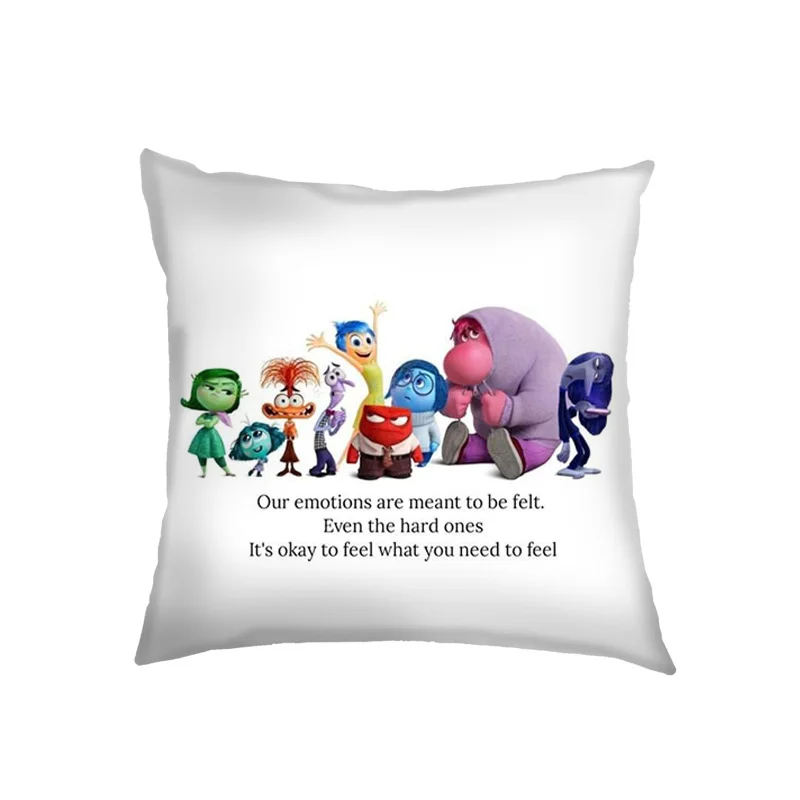 Disney Inside Out 2 Anime Peripheral Envy Anger Anxiety Disgust Pillowcase Sofa Cushion Waist Pillowcases Gifts for Children