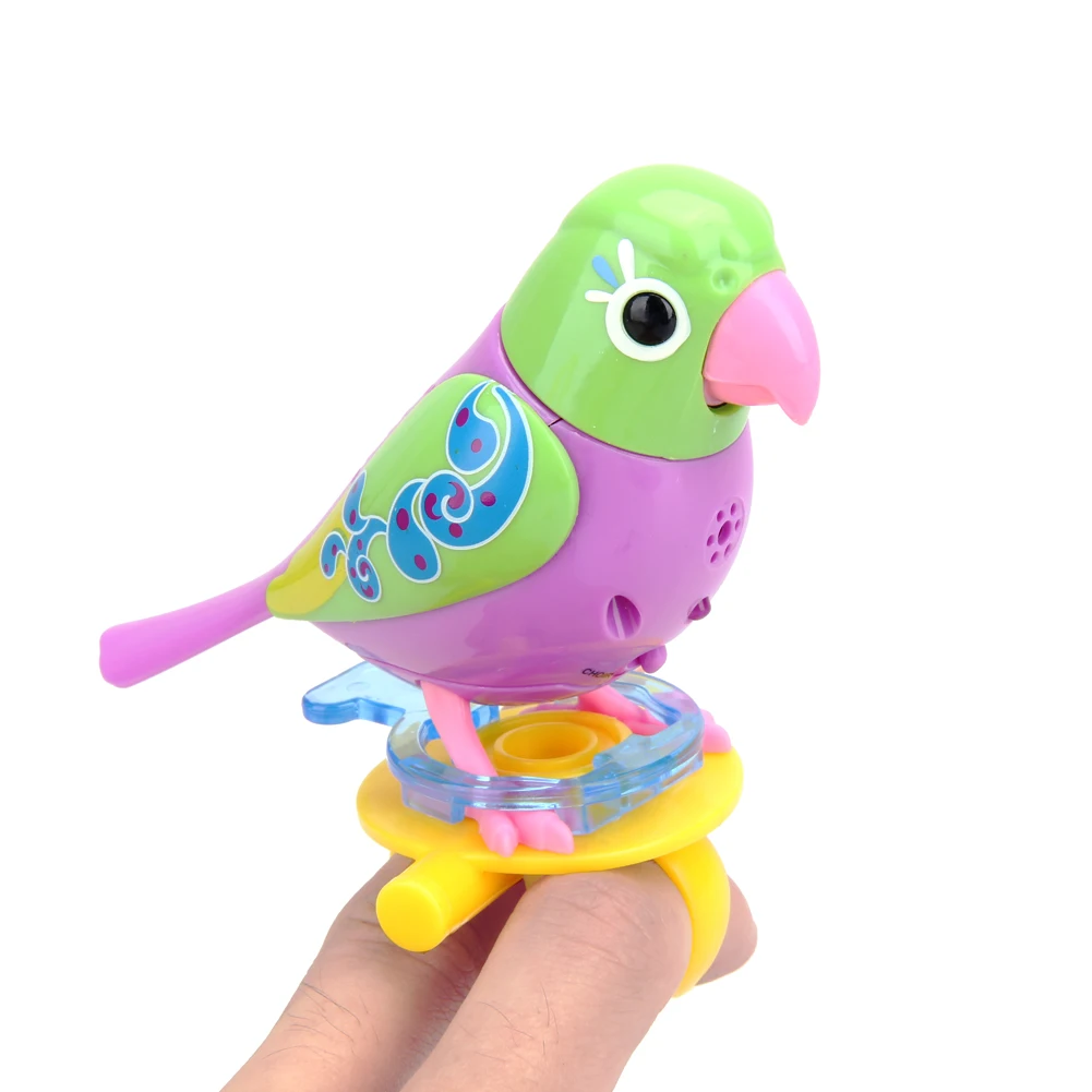 Controle de voz de som de plástico ativar chirping cantando pássaro crianças brinquedo presente controle de voz inteligente telefone móvel para controlar brinquedo
