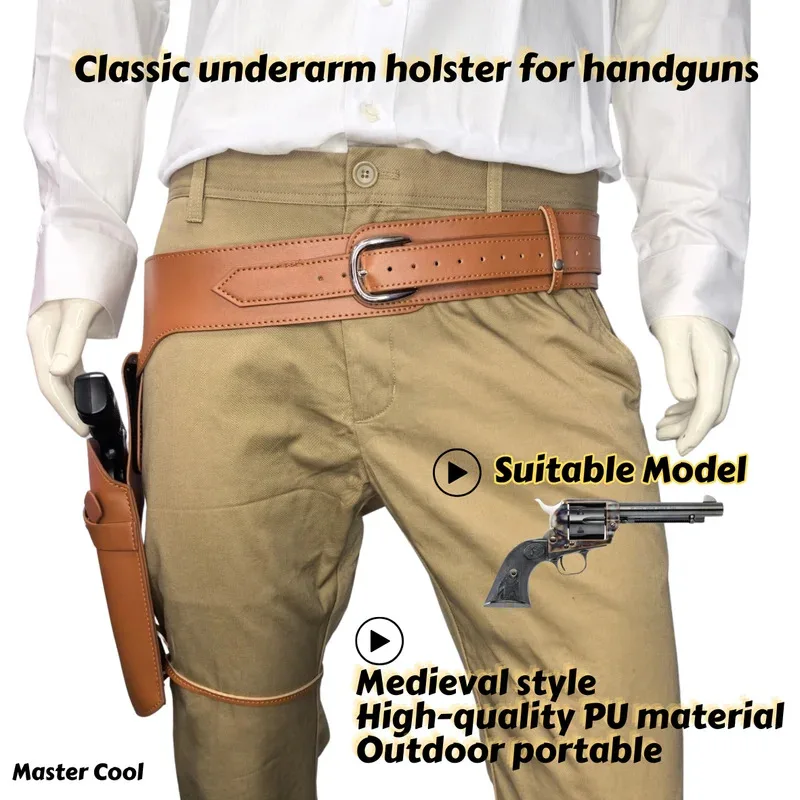 

Однобортная кобура для револьвера в стиле вестерн, короткая и длинная револьверная крышка на ремень, сумка для журналов, тактический аксессуар