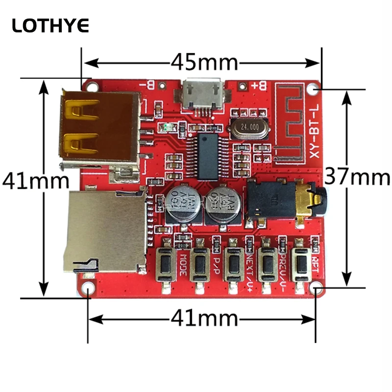 Płytka wzmacniacza mocy audio Bluetooth Moduł dekodowania MP3 bezstratnego 3.7-5V BLE Płytka drukowana Interfejs karty TF Micro USB