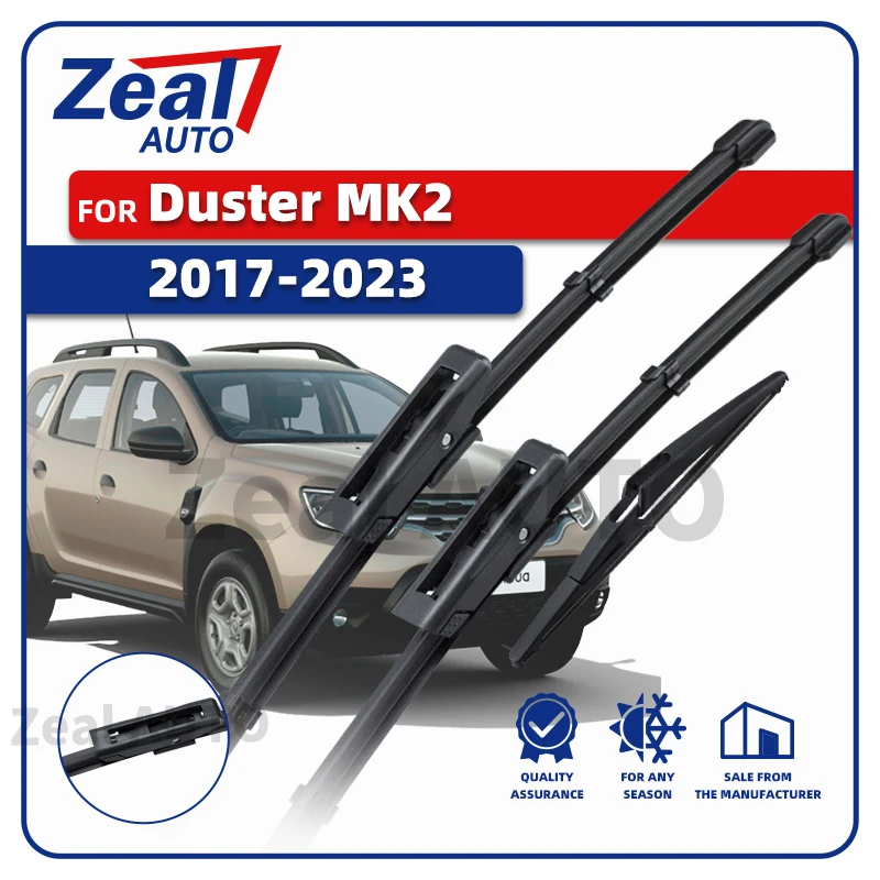 Limpiaparabrisas delanteros y traseros LHD para Renault Dacia Duster MK2 2017-2023 3x parabrisas 24 "18" 12 "accesorios 2018 2019 2020 2021 2022