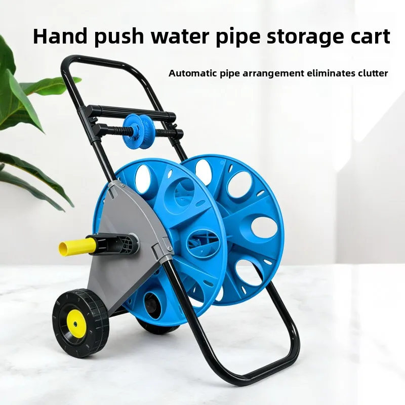 Hot-selling new hand-pushed water pipe storage rack, automatic pipe arrangement, garden hose hose reel, pipe cart