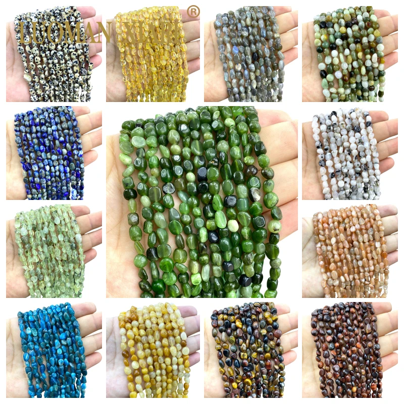 5-8mm Natural Stone Tourmaline Chrysocolla Amethyst Loose Spacer Beads for Jewelry Making Diy Bracelet Charms Accessories 15''