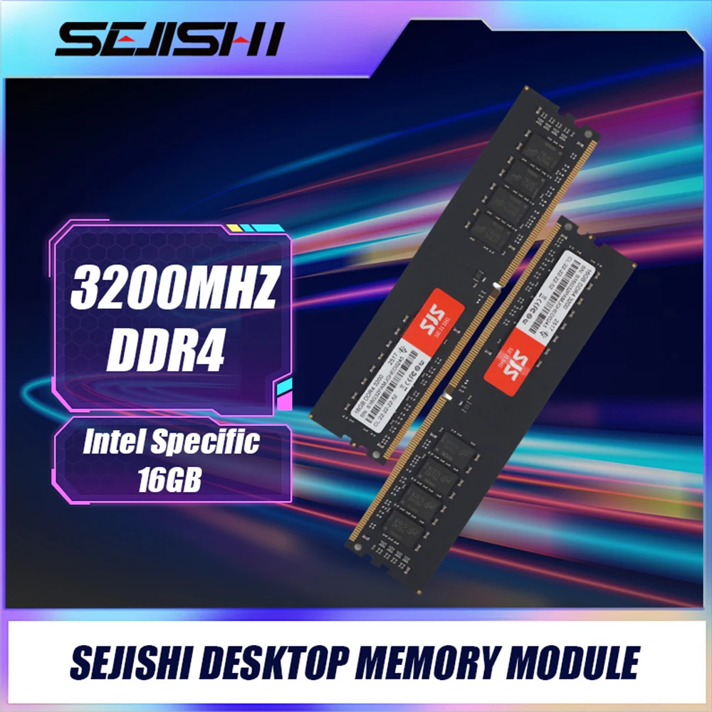 ذاكرة الوصول العشوائي SEJISHI DDR4 16GB 3200Mhz ذاكرة Intel المحددة DDR4 تدعم ذاكرة الكمبيوتر المكتبي XMP للوحة الأم