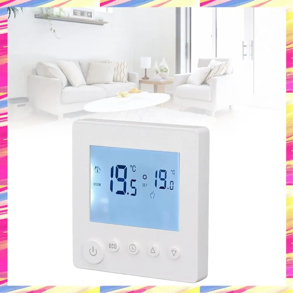 AIAI Layar LCD Termostat Cerdas Untuk Pemanas Listrik, Fitur yang Dapat Diprogram AC 95-240V 25A