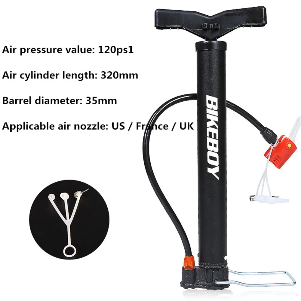 Portable Bicycle Pump 120 PSI High Pressure Cycling Ball Inflator Standing Bike Hand Motorcycle Bicycle Tire Fill Pump Air Pump