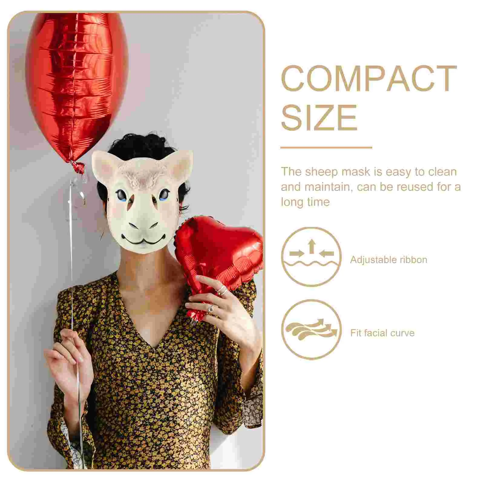 Animal Sheep Head Mask Leopard Clown Prom Halloween Masks Full Face Costume Manual