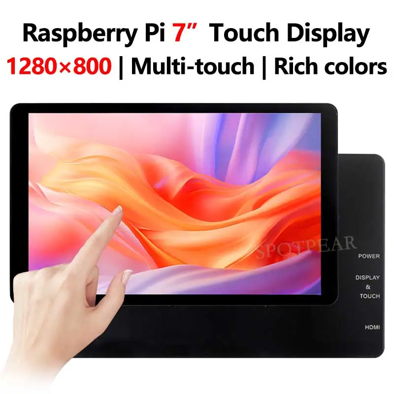 Raspberry Pi 7 Inch Capacitieve Touchscreen Caplcd 1280X800 Hdmi/Type C Display Monitor Voor Computer Mini Pc