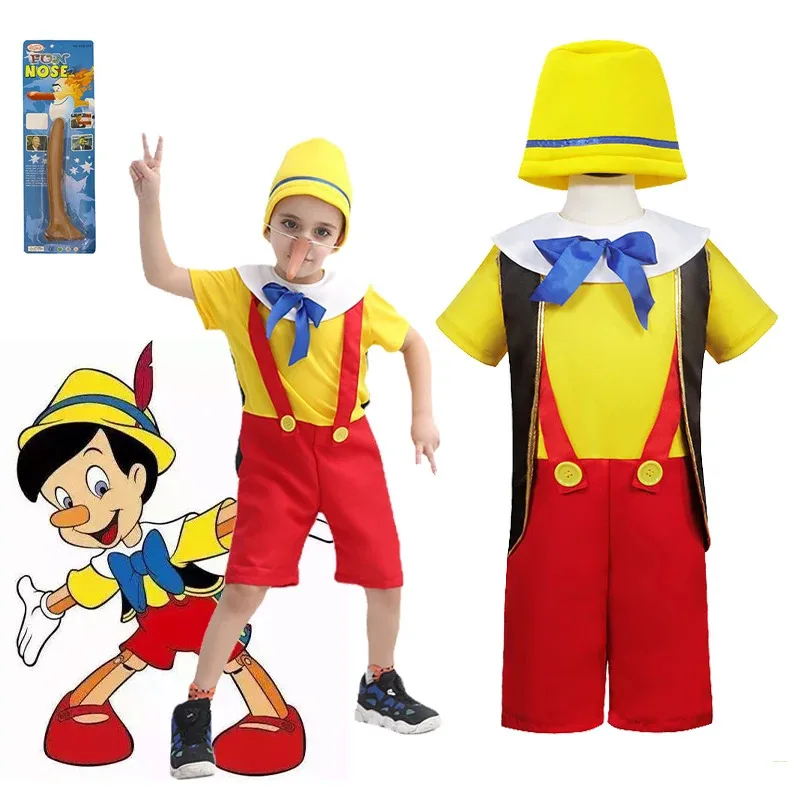Disfraces nuevos para niños, disfraz de Cosplay de las aventuras de Pinocho, personaje de dibujos animados, ropa de rolecosplay para 2026 ★ ☆ ❤ ★ ☆