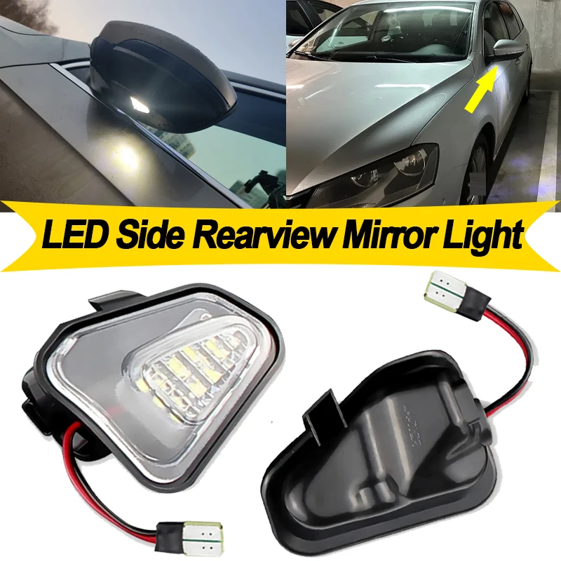 

2PCS LED Side Mirror Puddle Light Welcome Lamp For Volkswagen VW Passat B7 2011-2015 2016 2017 2018 2019 Scirocco 2009-2019