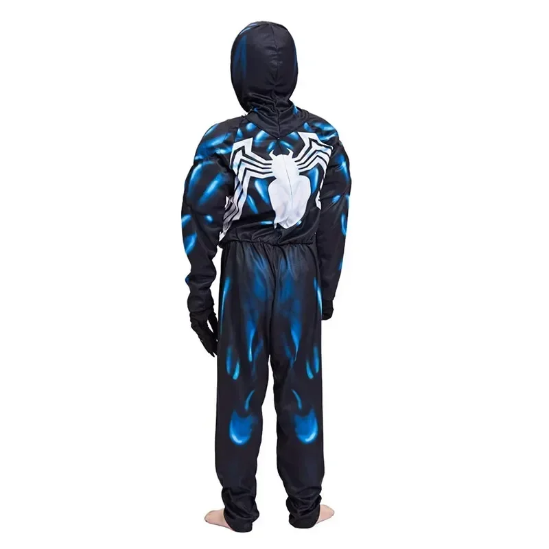 Superbohater czarny pająk jadu kostium duch kostium Onesie 3D elastan kombinezon unisex body Halloween Cosplay