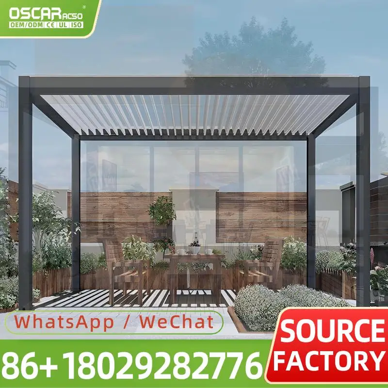 Outdoor Electric Retractable Canopy Awning System with Aluminum Alloy Frame and Powder Coated PVC Sail Foldable for Garden Patio
