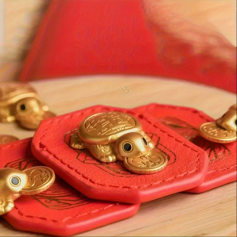 

Золотой амулет в виде морской черепахи ручной работы – китайский талисман богатства из медного сплава, подарок.