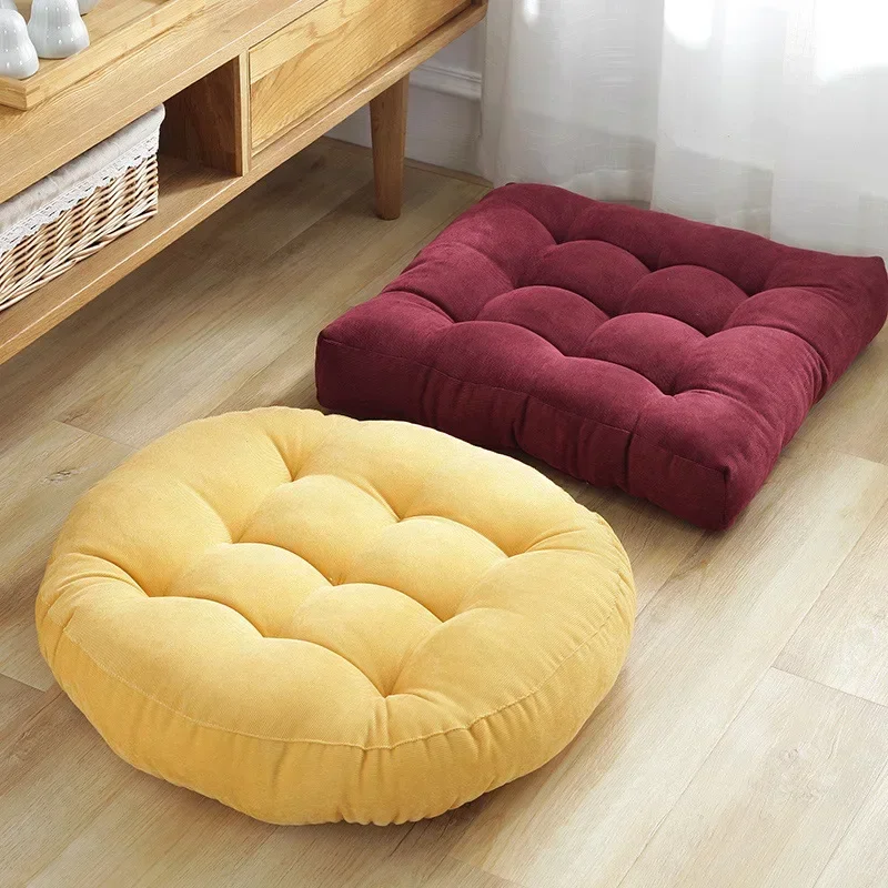 Meditation Floor Round Pillow for Seating on Floor Solid Tufted Thick Pad Cushion For Yoga Balcony Chair Seat Cushions