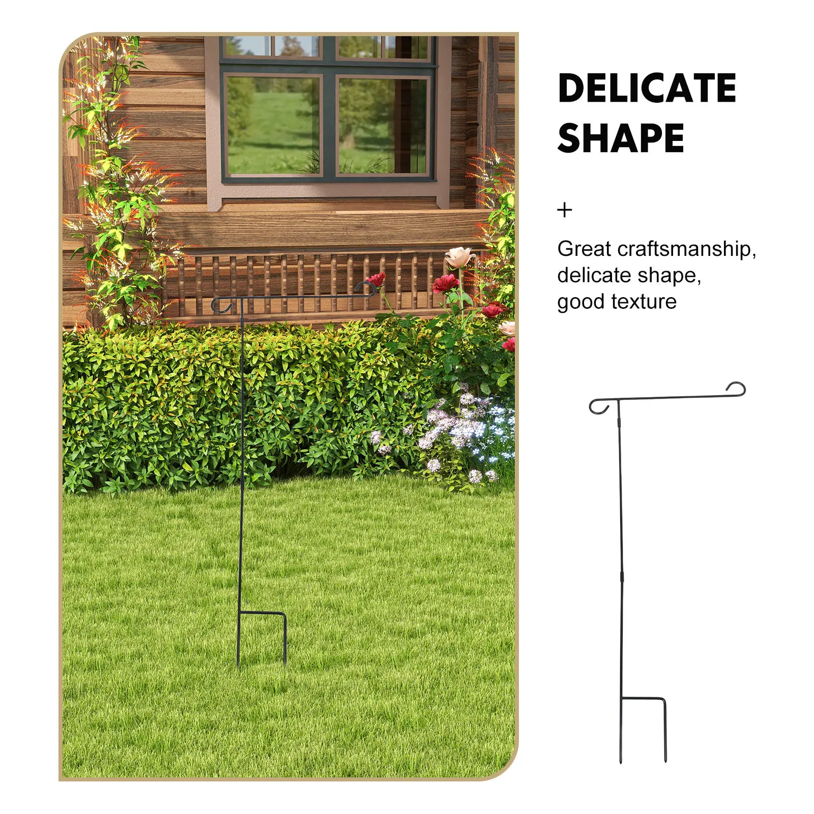 38 Inch Memorial Garden Flag Holder Cemetery Wrought Iron Metal Flagpole Stand Stable Yard Display for Veterans Funeral Veteran