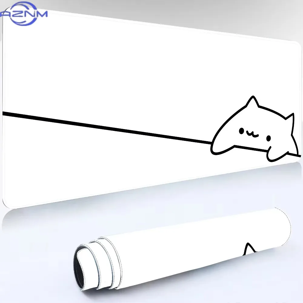 Cute Simple Outline Cat Large Desk Mat Non Slip Rubber Gaming Mousepad For Keyboard Home Office Computer Table Decor