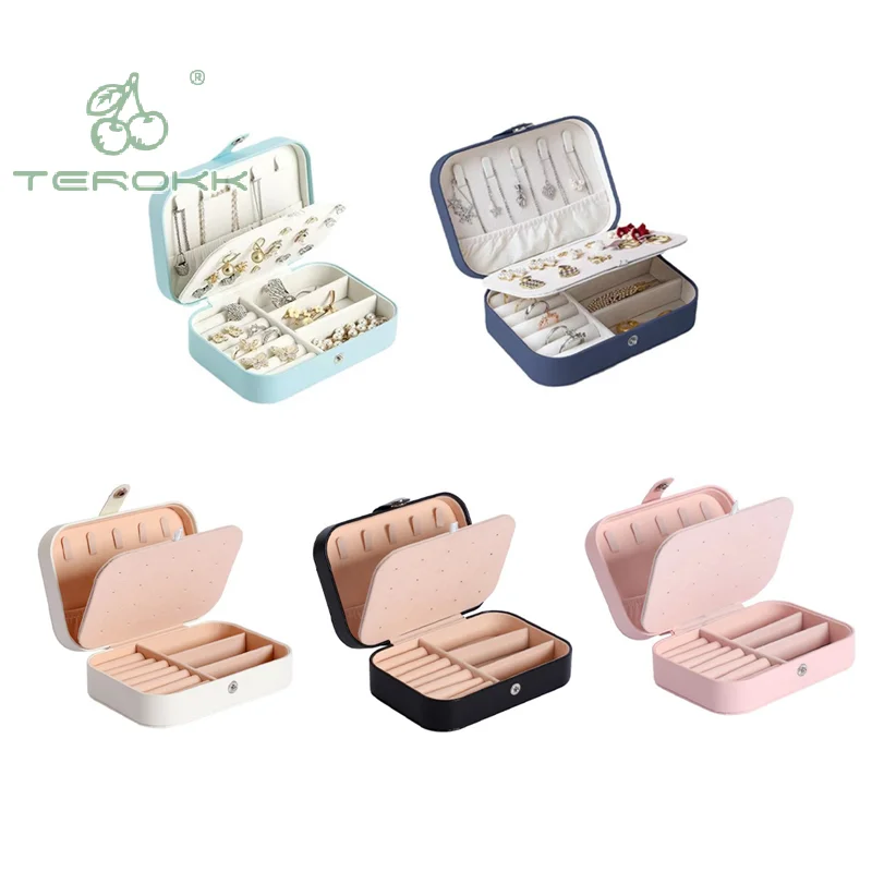 1Pcs Portable Travel Jewelry Box Necklace Earrings Ring Jewelry Casket Display Storage Large Capacity Jewelry Organizer Case