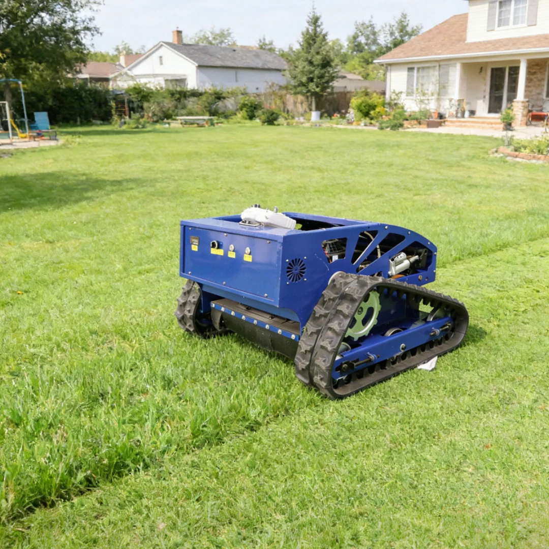 Customized lawn mower track type lawn slope remote control operation fuel powered high horsepower hot selling model