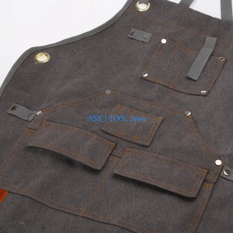 

L8RC Thicken Canvas Children Denims Apron Antifouling Apron Kitchen Restaurant Apron