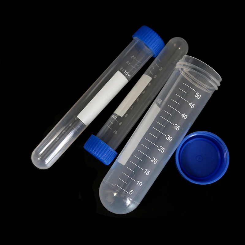 10 Scientific Laboratory Container Scale Blue Lid Round Bottom 50ML/15ML/10ML Pcr Tube Test Tube Plasma Centrifuge Tube