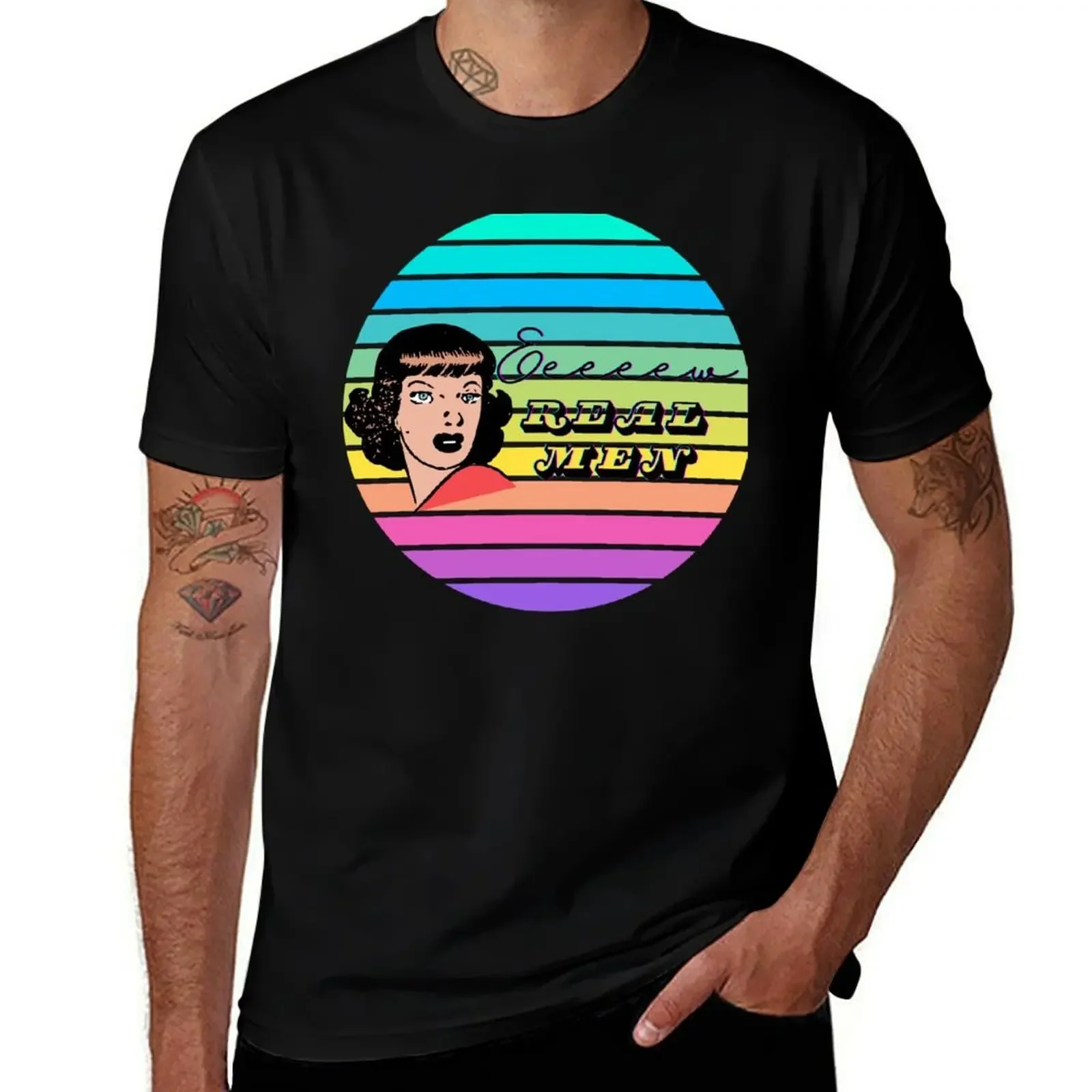 

Eeeew Real Men – Feminist Retro Pop Art Design T-Shirt custom t-shirts boys whites football t shirt shirts men graphic
