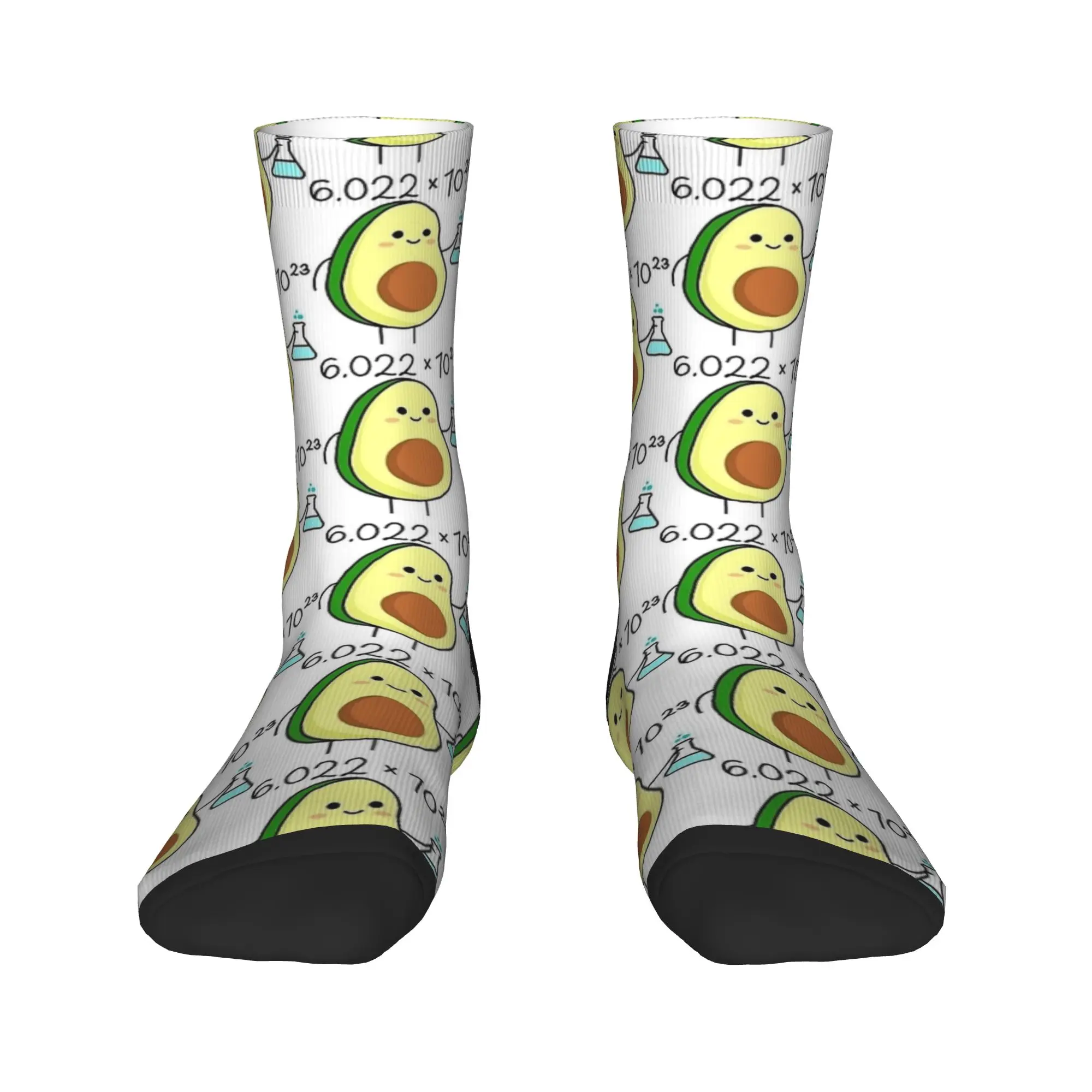 Avogradro عدد Pun لطيف الأفوكادو الكيميائي الجوارب الخريف جوارب العصرية الرجال جوارب ناعمة الرسم الرياضة في الهواء الطلق المضادة للانزلاق الجوارب