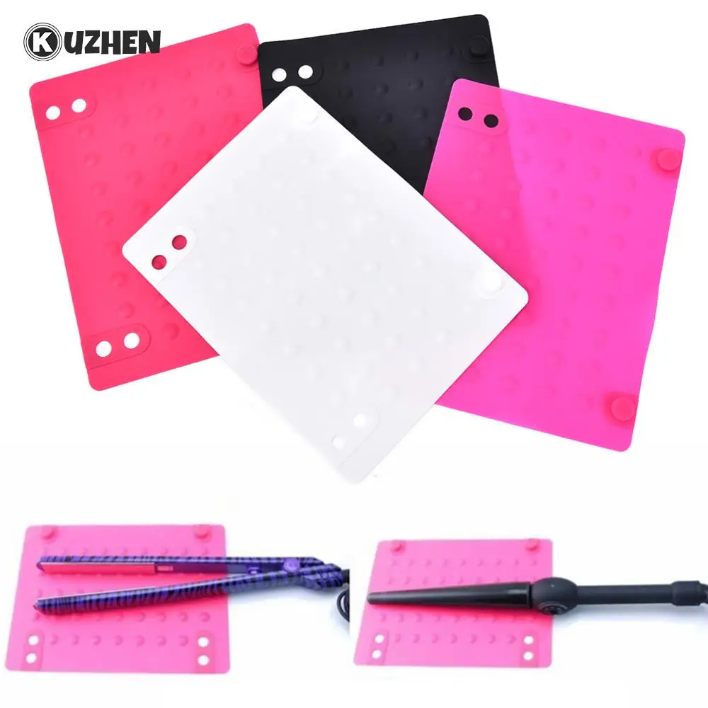 

Silicone Heat Resistant Mat For Hair Straightener Curling Iron Pad Hair Styling Adapter Salon Styling Straightener Tool