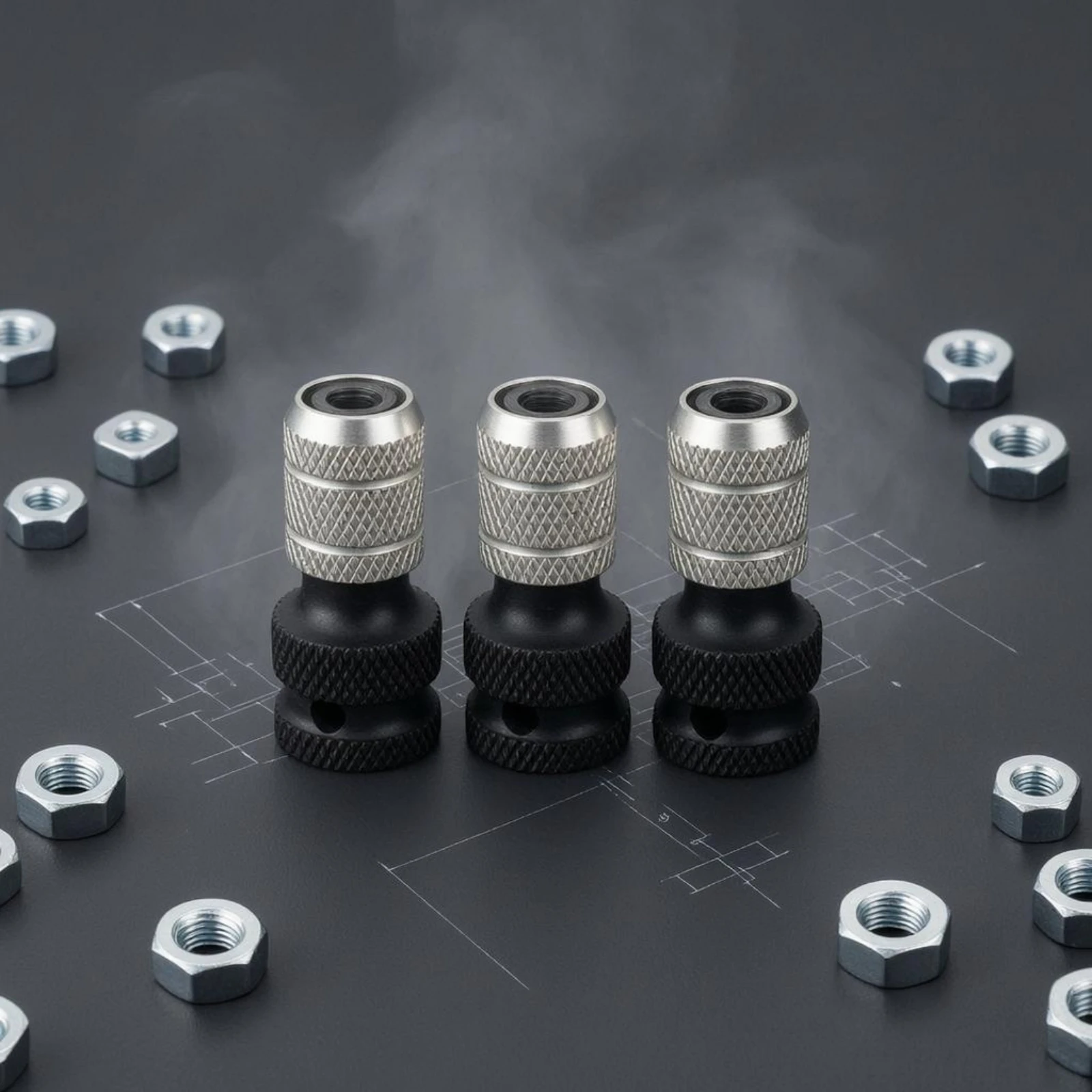 

3 Pieces Impact Socket Adapter Sleeve Knurled Telescopic Socket Adapter Tool Accessory Textured Compact