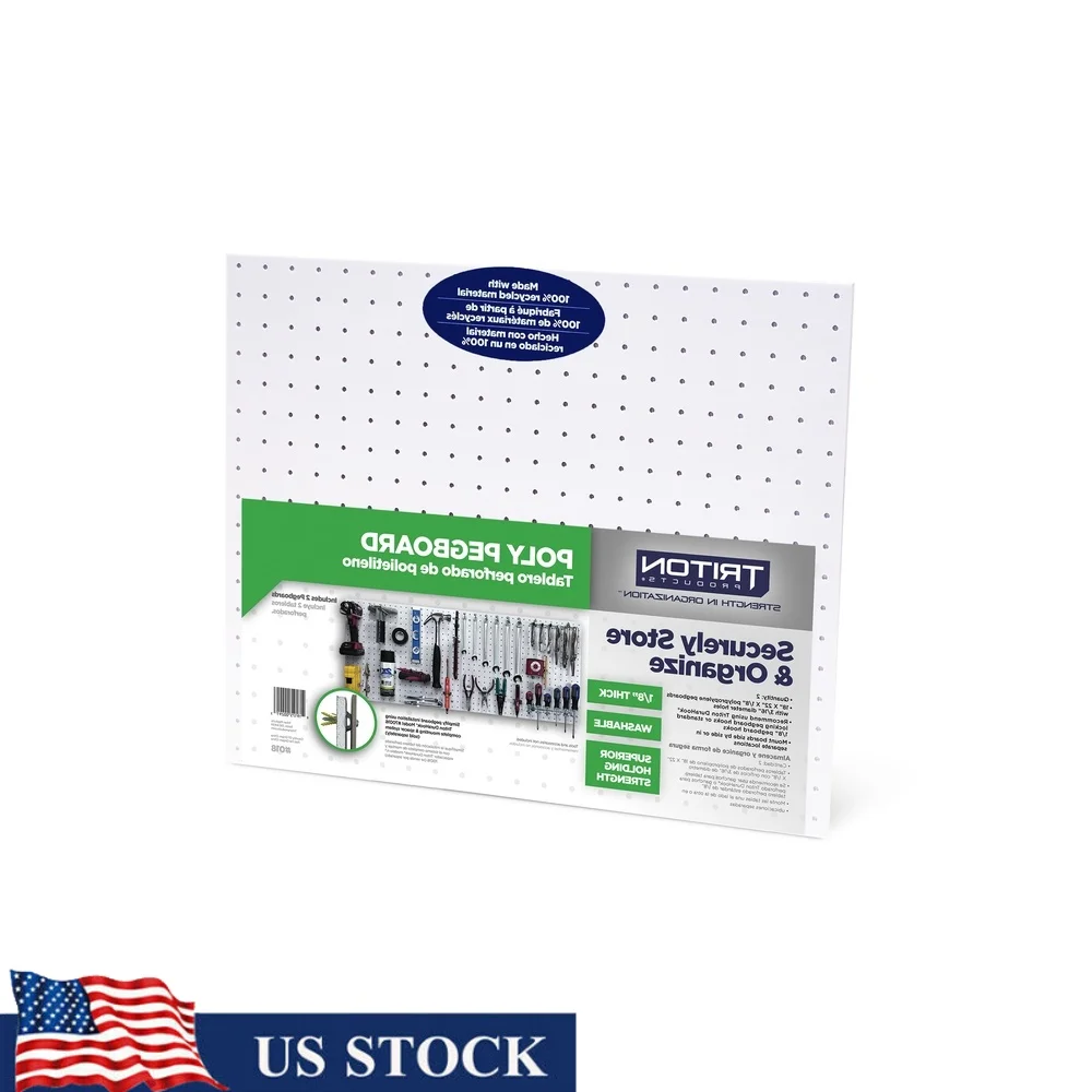 Durable Weather Resistant Polypropylene Pegboard Set 22x18 Inch Washable Easy Maintenance Heavy Duty Hanging Storage Solution