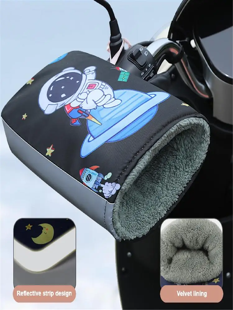 AliExpress NONE Motorcycle Winter Warm Handlebar Covers Motorcycle Reflective Riding Handlebar Covers for Mountain Road Electric Bike