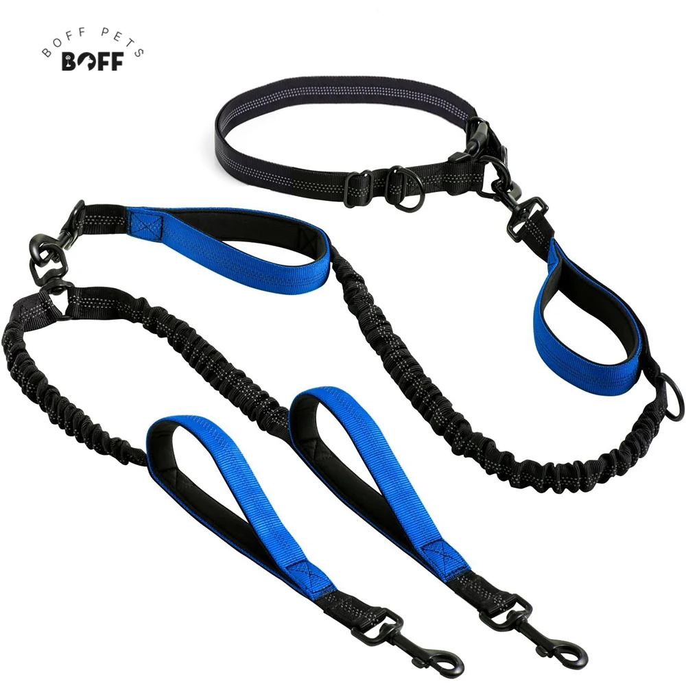 

‌BOFFPETS Dual Dog Leash for Running & Fitness Multifunctional Reflective Hands-Free Pet Lead Adjustable Durable Design
