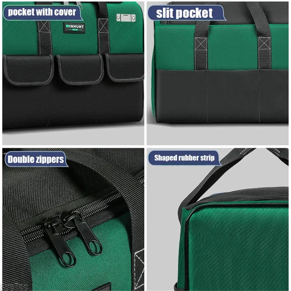 New Multi Pockets Square Tool Bag with Tape Measure Holder Large Capacity Waterproof Tool Organizer for Electrician Woodworker