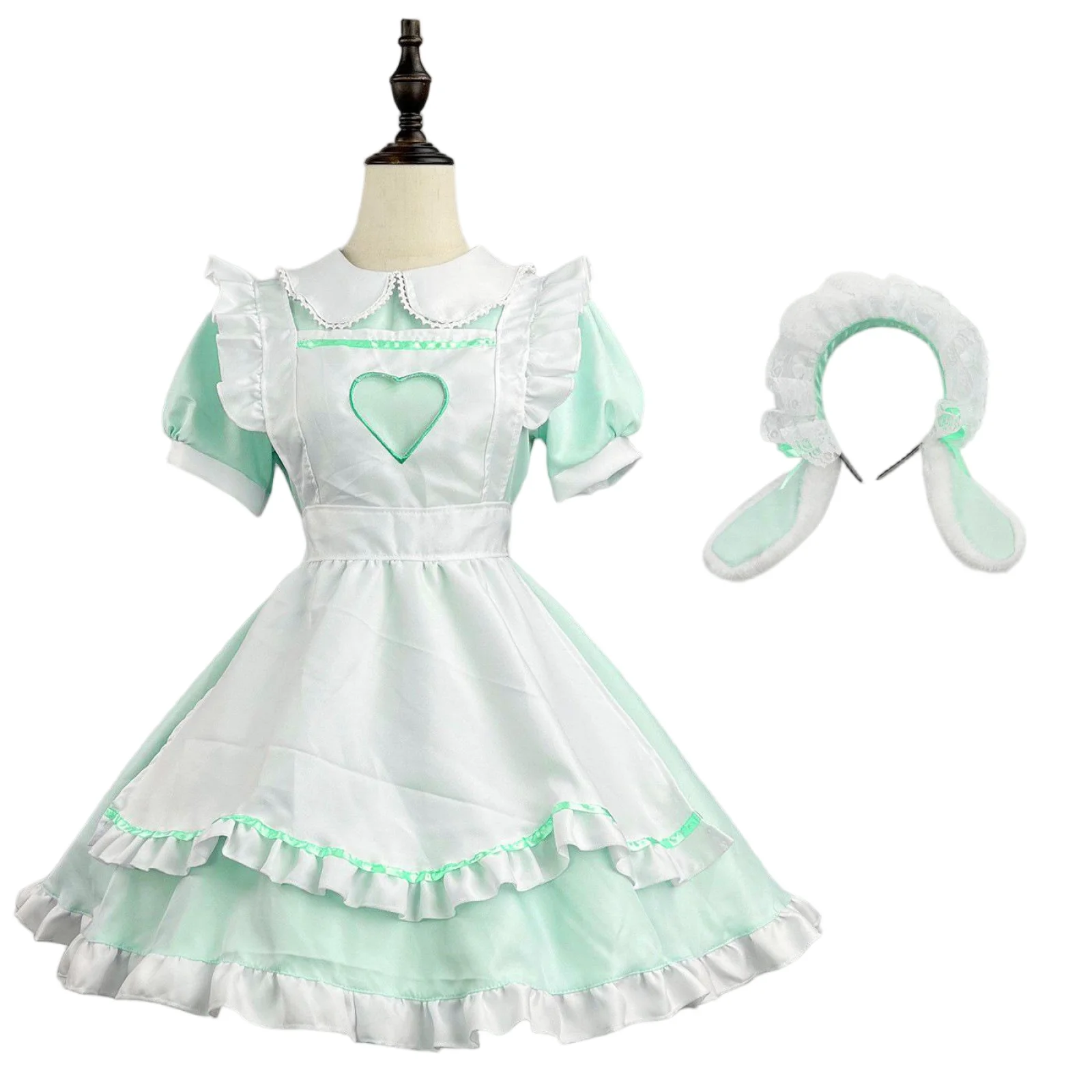 Disfraz de COSPLAY de Lolita para mujer, disfraz de sirvienta de conejo de amor hueco súper bonito, vestido de talla grande para fiesta