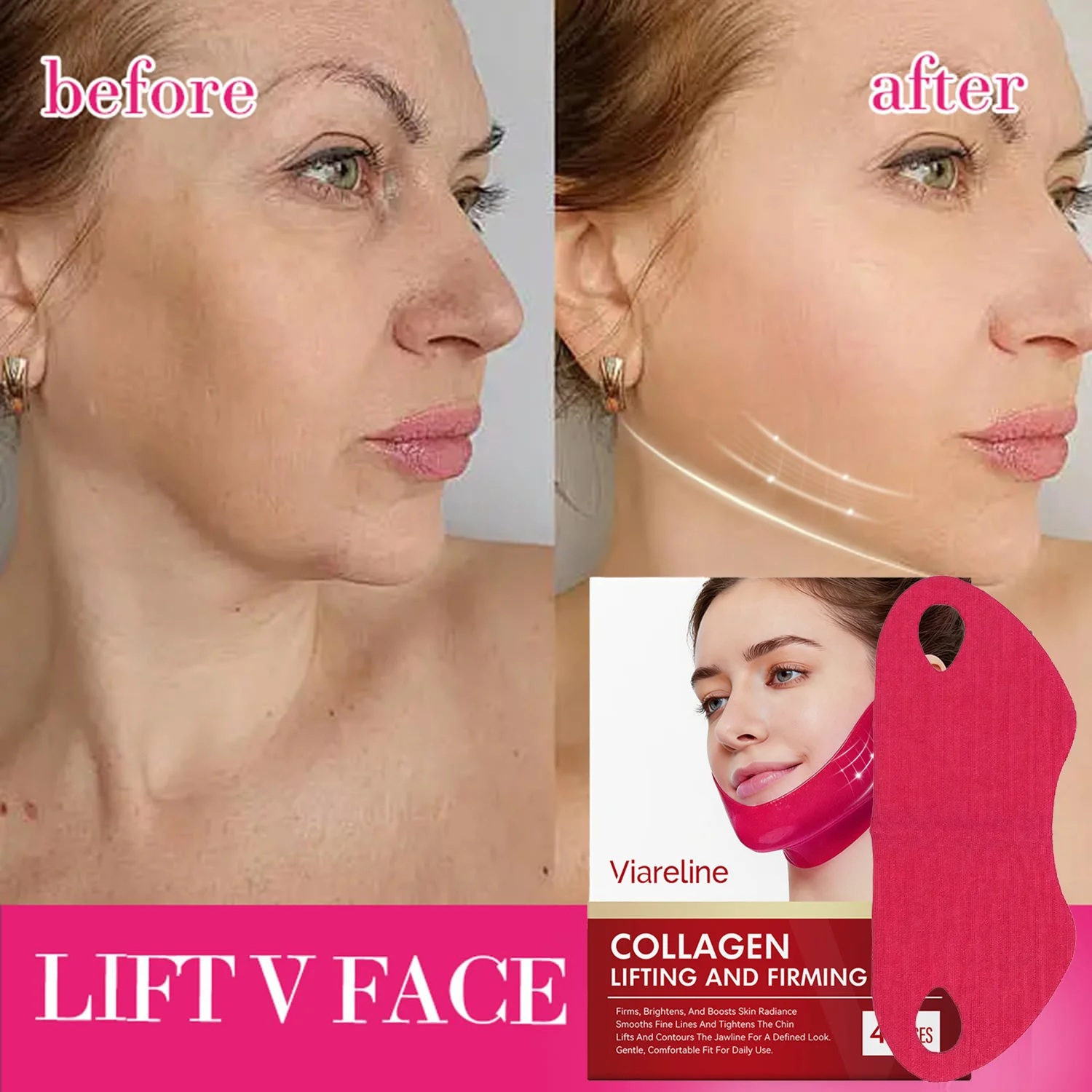 Double Chin Mask Creator Collagen Lifting V Line Face Slimming Patch Reducer Jawline Tightening Skin Firming Sheet Mask